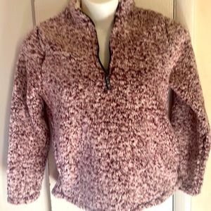 Time & Tru Fleece Sherpa 1/4 Zip Jacket/Shirt Size M 8-10